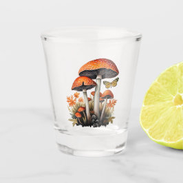 Vaso De Chupito Setas de otoño naranjas del bosque