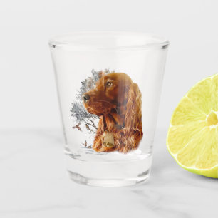 Vaso De Chupito Setter irlandés con faisán