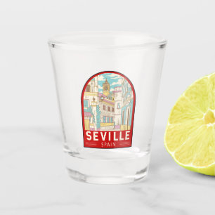 Vaso De Chupito Sevilla España Viaje Retro Emblem