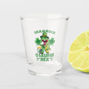 Vaso De Chupito Shamrock O'saurus Rex Día de San Patricio