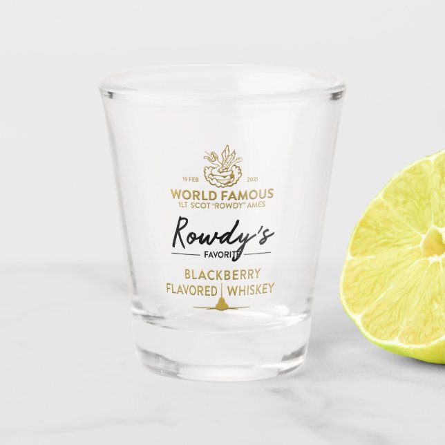 Vaso De Chupito Shot de Rowdy's Whiskey (Anverso)