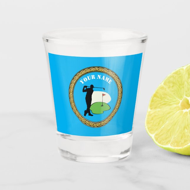 Vaso De Chupito Shot Glass Golf - Añadir nombre - Golfer (Anverso)