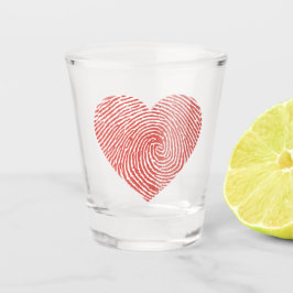 Vaso De Chupito Shot Glass Heart Fingerprint – Unique Love Print 