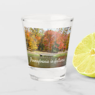 Vaso De Chupito Siete Springs Fall Bridge III Paisaje de Otoño
