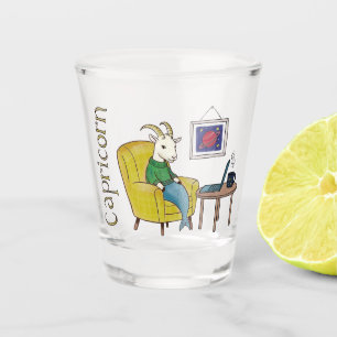 Vaso De Chupito Signo de estrella de capricornio Sea Goat zodiac s