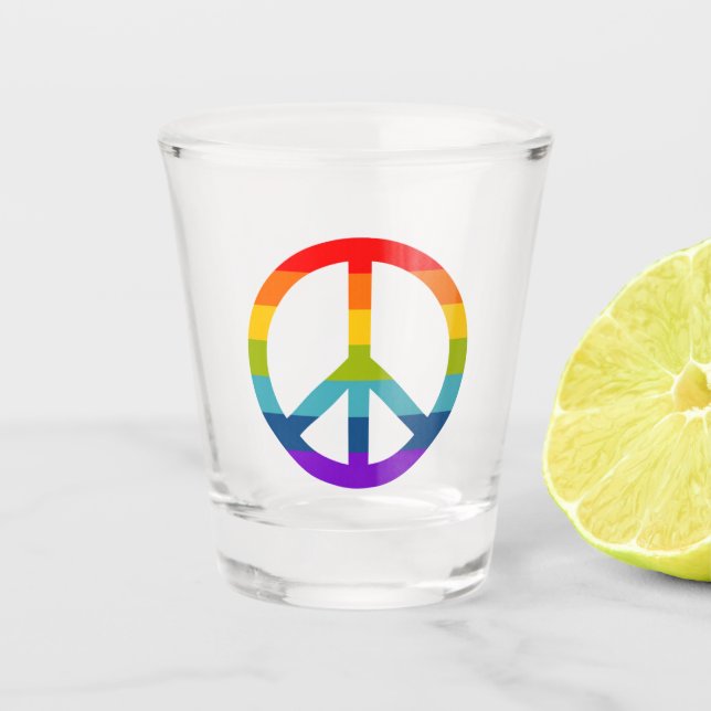 Vaso De Chupito Signo de paz arcoiris (Anverso)