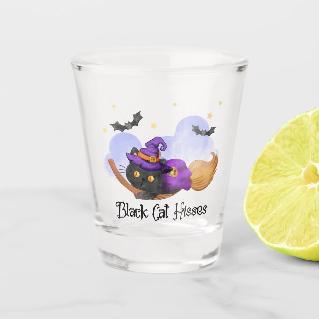 Vaso De Chupito Silbidos de gato negro (Anverso)