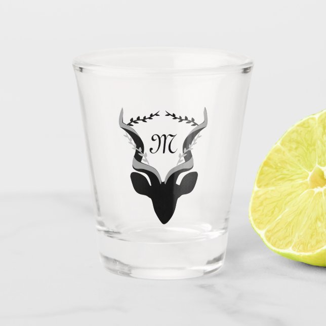 Vaso De Chupito Silhouette Antelope oscuro con Monograma personali (Anverso)