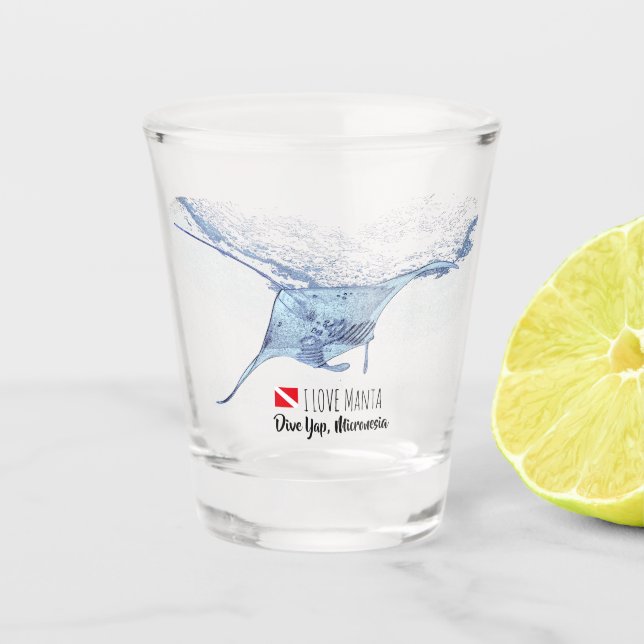 Vaso De Chupito Silhouette de manta ray (Anverso)