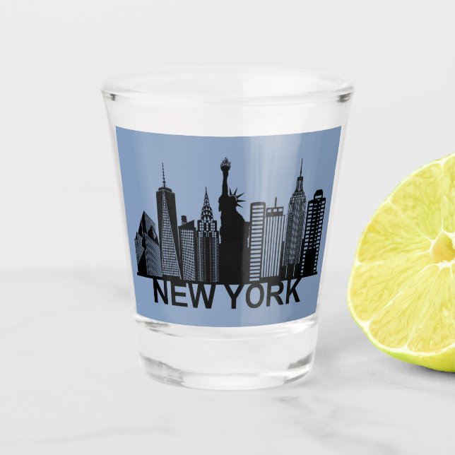 Vaso De Chupito Silhouette de Nueva York (Anverso)