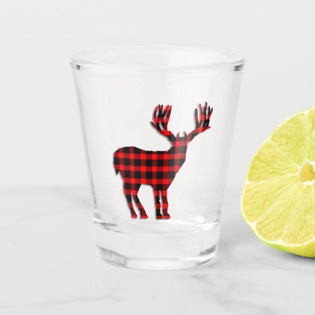 Vaso De Chupito Silhouette Deer Plaid (Anverso)