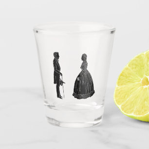 Vaso De Chupito silueta de abraham lincoln mary todd lincoln