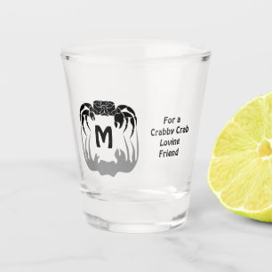 Vaso De Chupito Silueta de cangrejo fantasma con monograma en la s