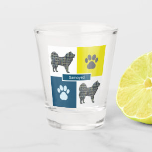 Vaso De Chupito Silueta de perro y cuadrícula de juguetes