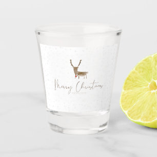 Vaso De Chupito Silueta de reno de arte lineal de SlipperyJoe mini