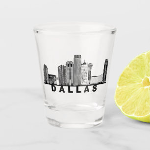 Vaso De Chupito Silueta del horizonte de Dallas