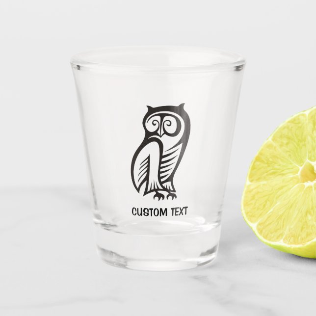 Vaso De Chupito Símbolo de búho negro (Anverso)