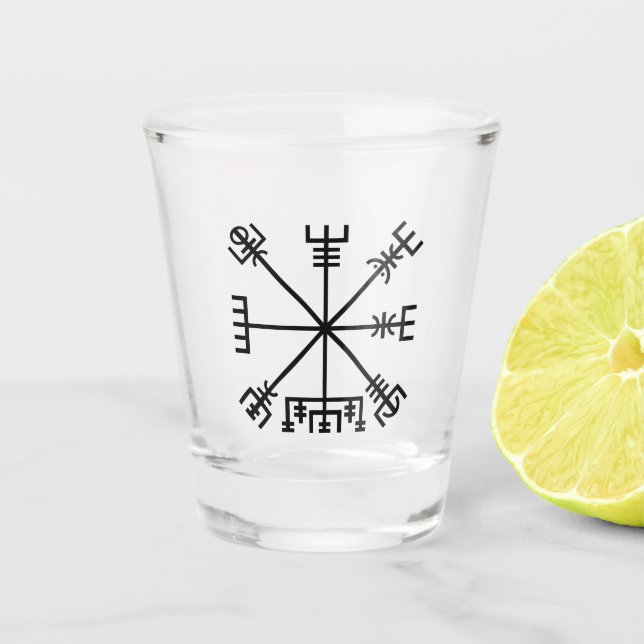 Vaso De Chupito Símbolo de viking de vegvisir (Anverso)