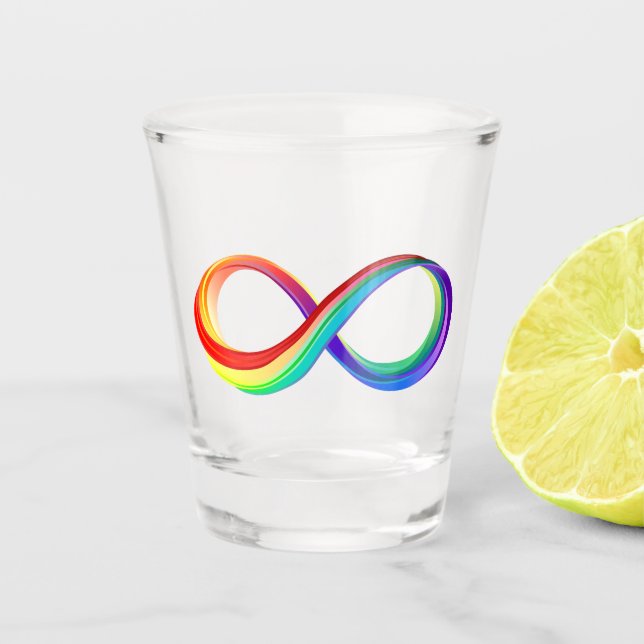 Vaso De Chupito Símbolo infinito arcoiris en capas (Anverso)