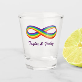 Vaso De Chupito Símbolo infinito de amor arcoiris Personalizado or