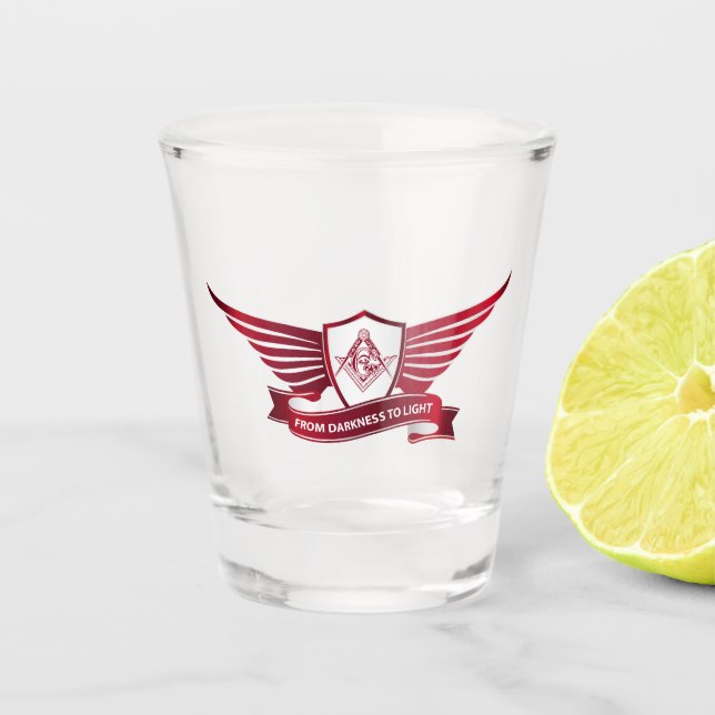 Vaso De Chupito Símbolo y escudo de masonería (Anverso)