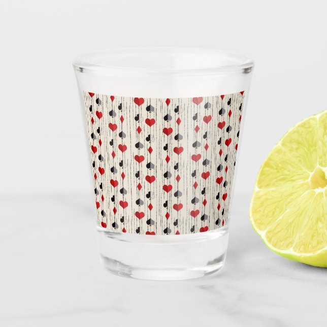 Vaso De Chupito Símbolos de cartas de juego de póquer (Anverso)