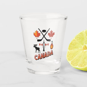 Vaso De Chupito Símbolos nacionales icónicos de Canadá Viajes Retr