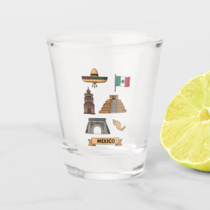 Vaso De Chupito Símbolos nacionales icónicos de México de viaje re