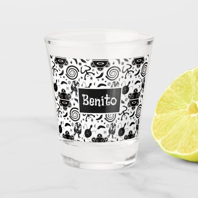 Vaso De Chupito Símbolos taínos cultura de Puerto Rico (Anverso)