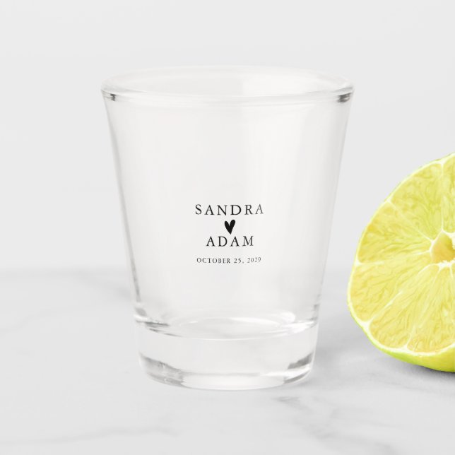 Vaso De Chupito Simple Elegante Favor de Boda Personalizada (Anverso)