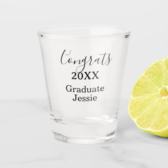 Vaso De Chupito Simple graduation congratulations minimal add clas (Anverso)