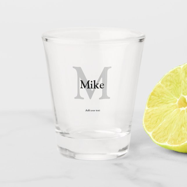 Vaso De Chupito simple mínimo añadir su nombre MONOGRAM GROOMSMEN  (Anverso)