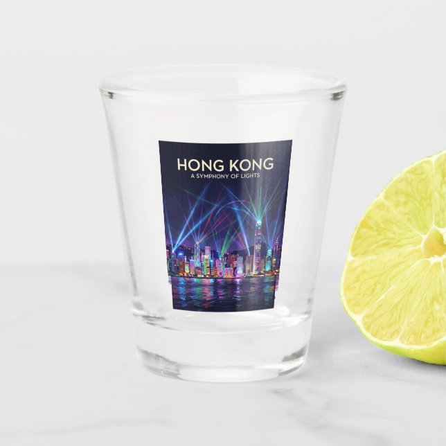 Vaso De Chupito Sinfonía de Luces Hong Kong (Anverso)