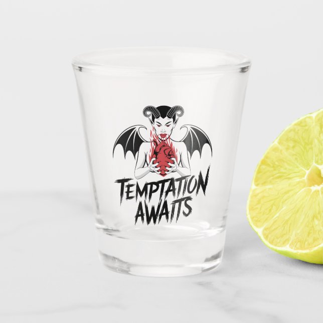 Vaso De Chupito Siniestro Diseño Gótico Demonio - Se espera tentac (Anverso)