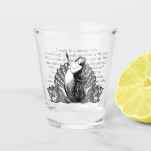 Vaso De Chupito Sirenita vintage con conchas marinas