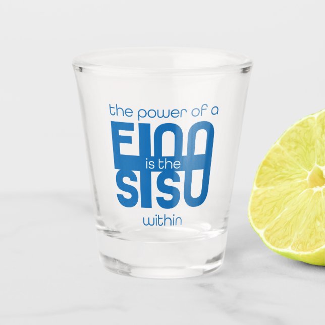Vaso de chupito Sisu finlandés (Anverso)