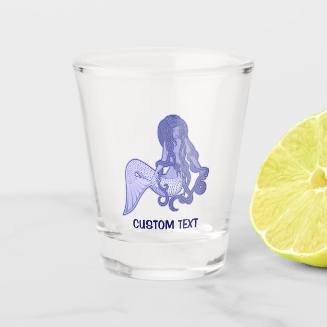 Vaso De Chupito Sitting Mermaid Blue (Anverso)