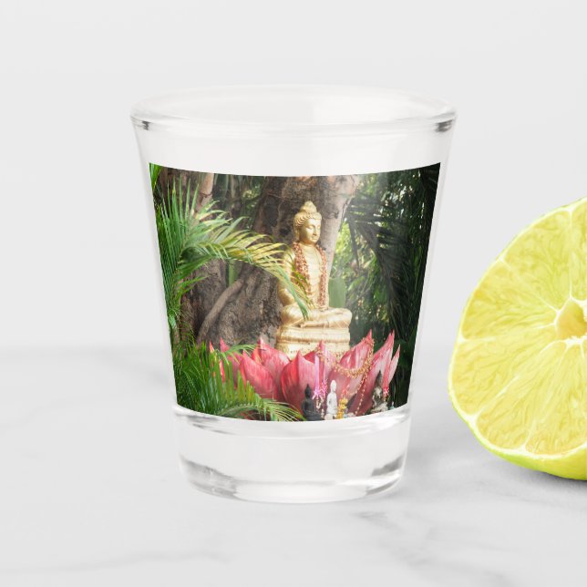 Vaso De Chupito sitzender asiatischer bunter buddha (Anverso)