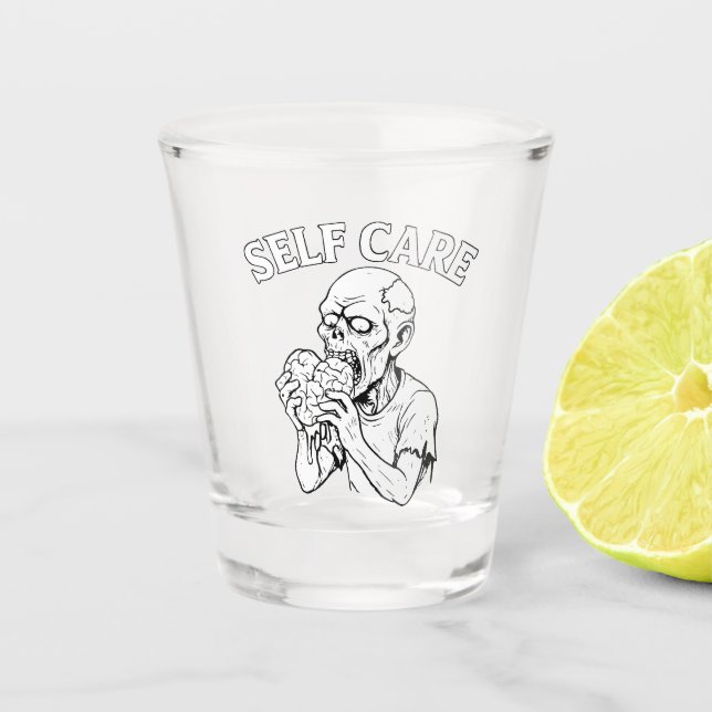 Vaso De Chupito Skeleton Self-Care Shot Glass – Etched Face-Off  (Anverso)