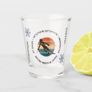Vaso De Chupito Ski Mt. Baker, Washington - Esquiadora Mujer Texto