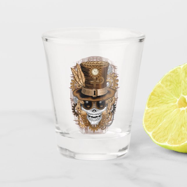 Vaso De Chupito Skull Steampunk Voodoo Retro Machine (Anverso)