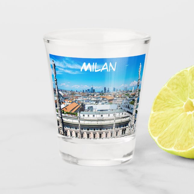 Vaso De Chupito Skyline de Milán (Anverso)