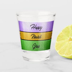Vaso De Chupito SlipperyJoe's Happy Mardi Gras morado de oro verde