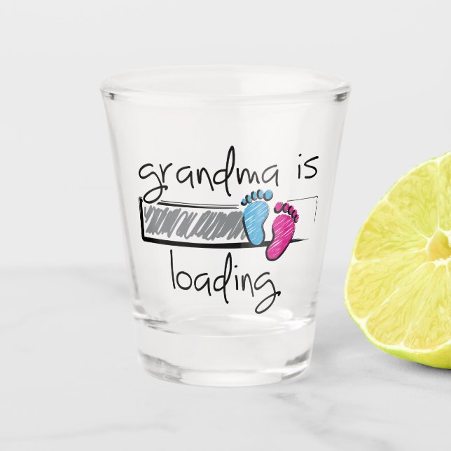 Vaso De Chupito Slogan grandma is loading. Opa en oma worden. (Anverso)