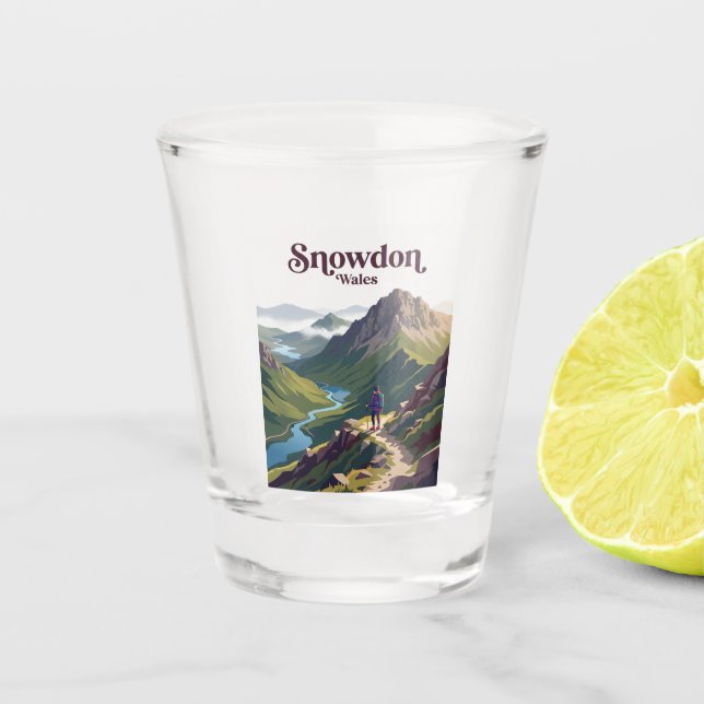 Vaso De Chupito Snowdon (Yr Wyddfa) Gales (Anverso)