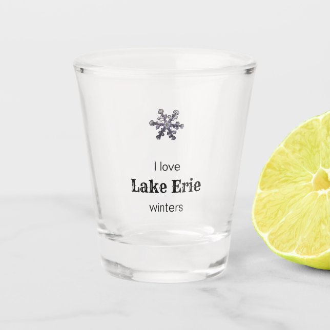 Vaso De Chupito Snowflake I Love Personalizado Lake Winters (Anverso)