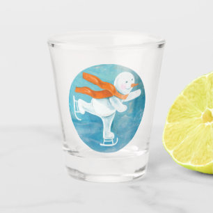Vaso De Chupito Snowman sobre patinaje sobre hielo