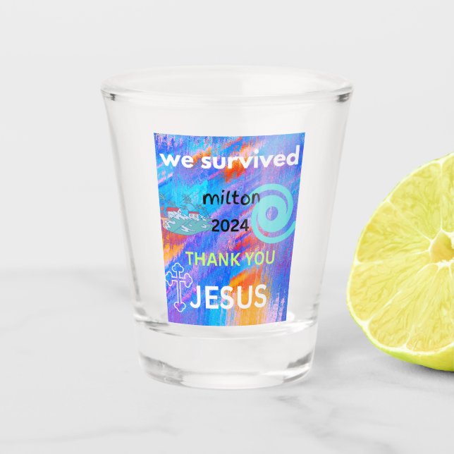 Vaso De Chupito Sobrevivimos a Milton 2024 (Anverso)