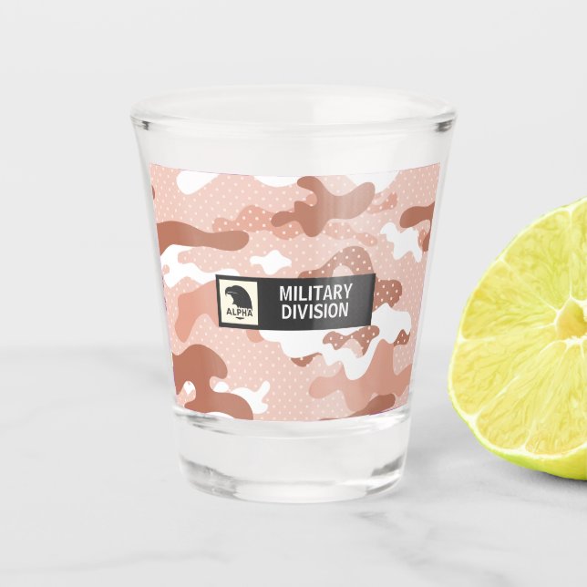 Vaso De Chupito Soft Peach Camouflage Military Shot Glass (Anverso)