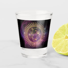 Vaso De Chupito Sol celeste púrpura y luna